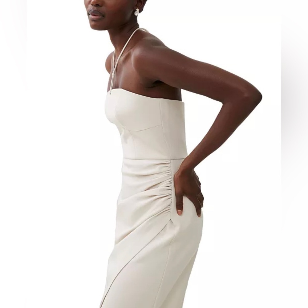 NWT French Connection Echo Crepe Halter Midi Dress - Picture 4 of 5